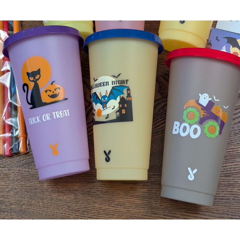 Halloween Themed Mugs Set - Purple, Orange, Blue - Picture 10 of 12